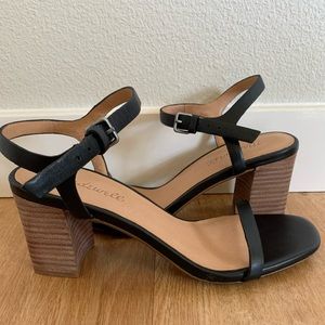 BRAND NEW Madewell Hollie Ankle Strap Sandal Black Leather
